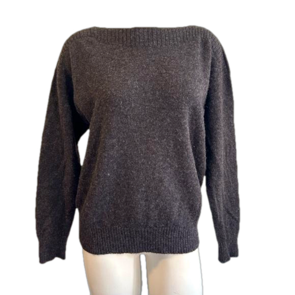 INCALPACA TPX Women's 100% baby Alpaca brown boxy Sweater Sz XS(oversized)